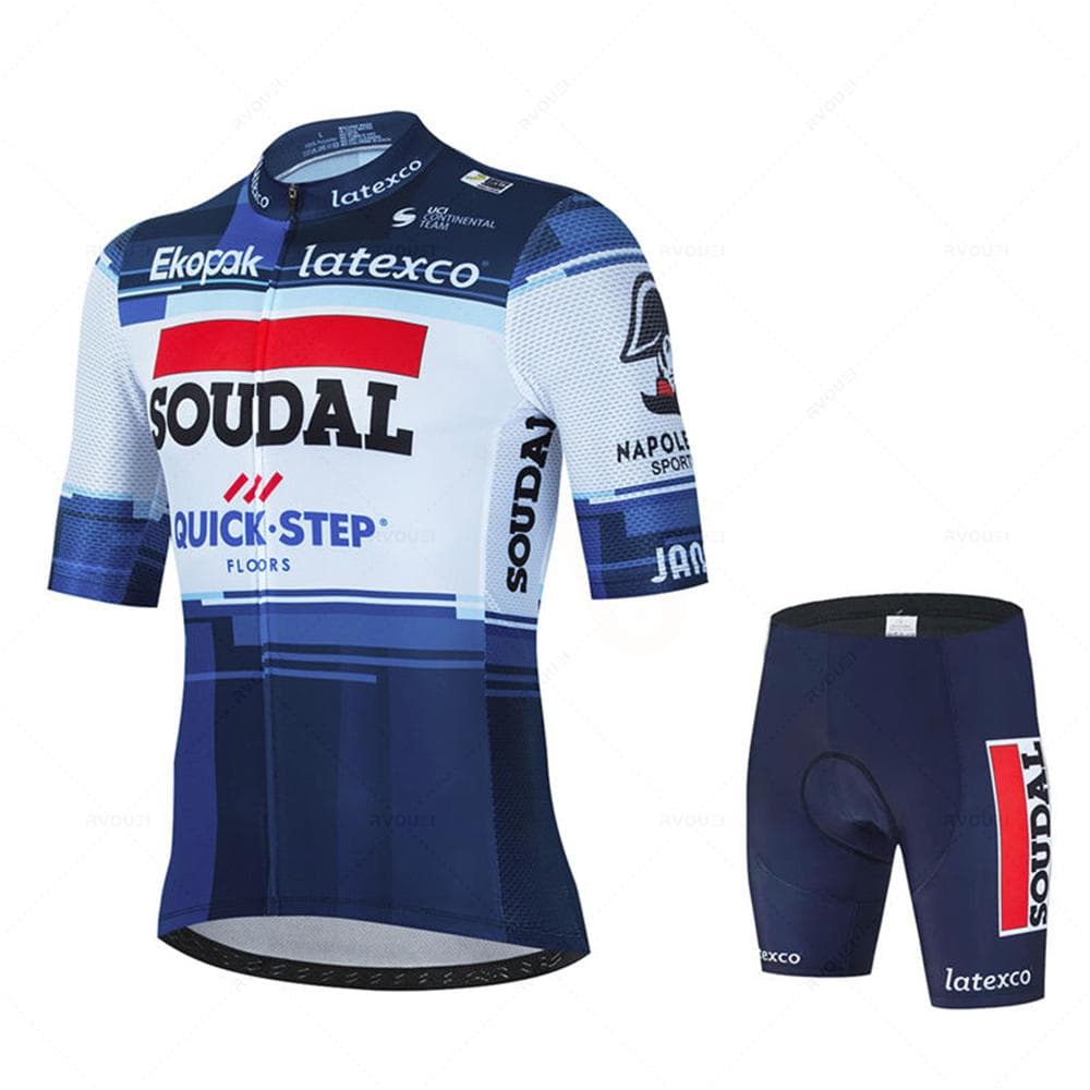 Soudal Quick Step Cycling Jersey Set Summer Belgium Bicycle Breathable Men MTB Bike Clothing Maillot Ropa Ciclismo Uniform Suit 5XL