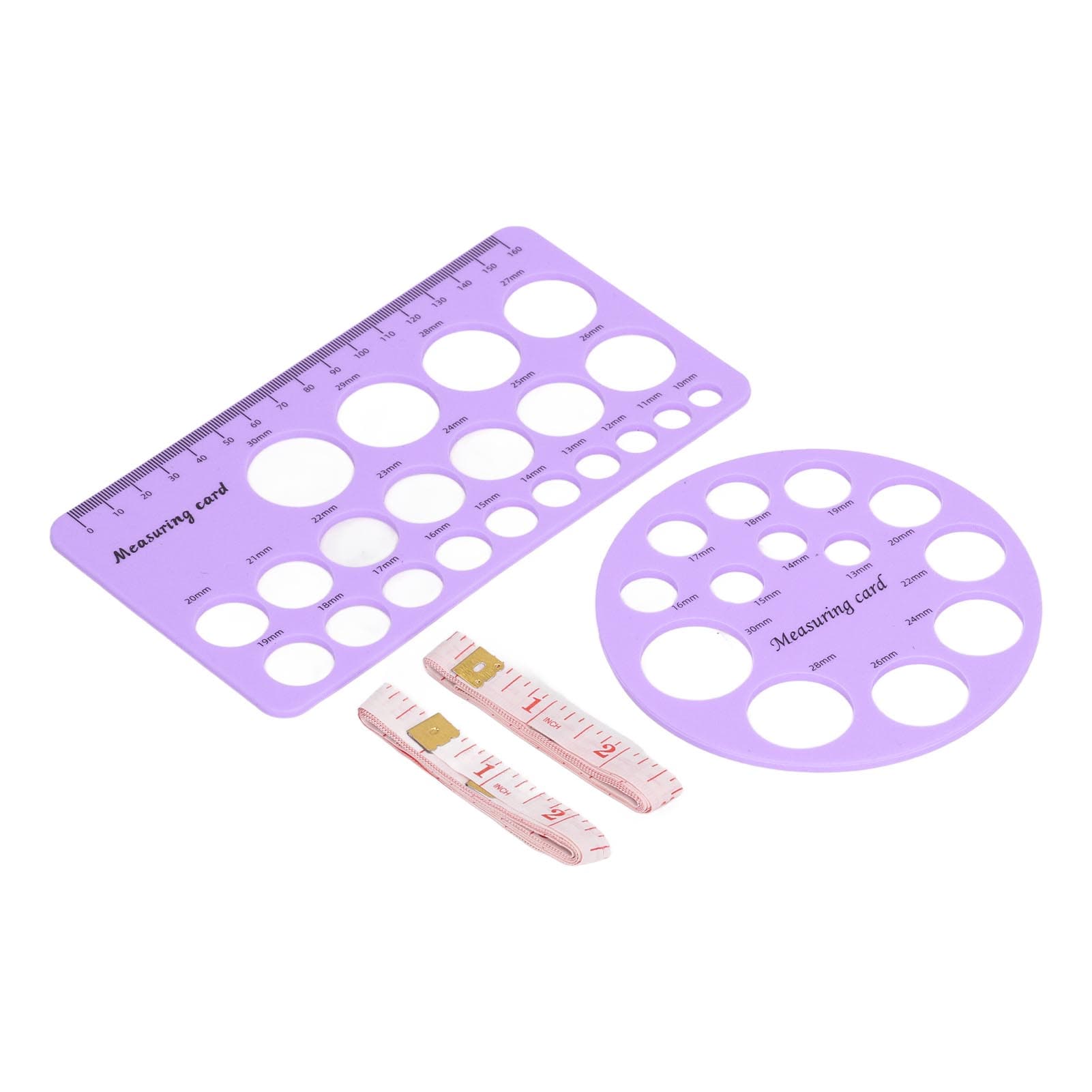 Flange Measurement Tool Sizing Nipple Rulers Set Silicone for Breast Pump Round and Rectangle Light purple