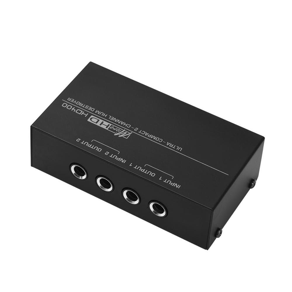 Ultra-compact Hum Destroyer 2-channel Hum Eliminator Noise Filter with 1/4 black