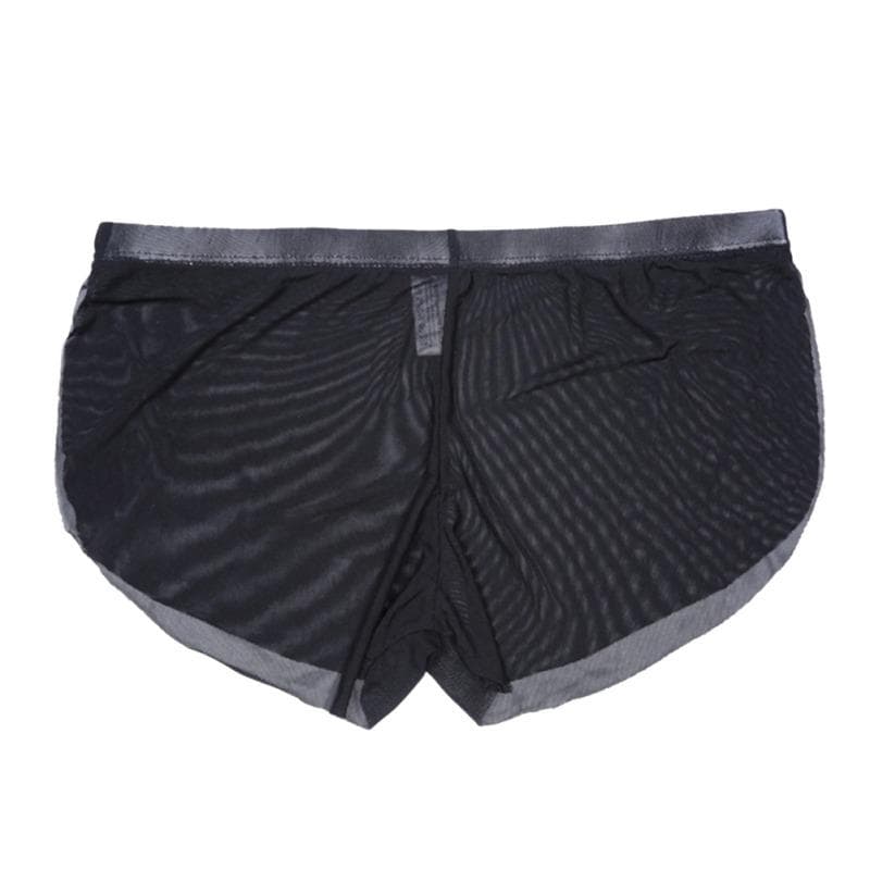 Men's Side Slit Pajama Shorts Sexy Low Waist Ultra-Thin Sleeping Bottom Homewear XL