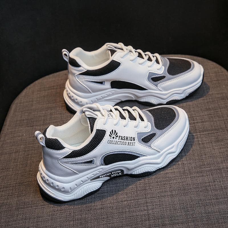 Korean Version of Daddy Women's Shoes Autumn New Student All-match Sports Shoes Women's Heightened Casual Shoes 40 black