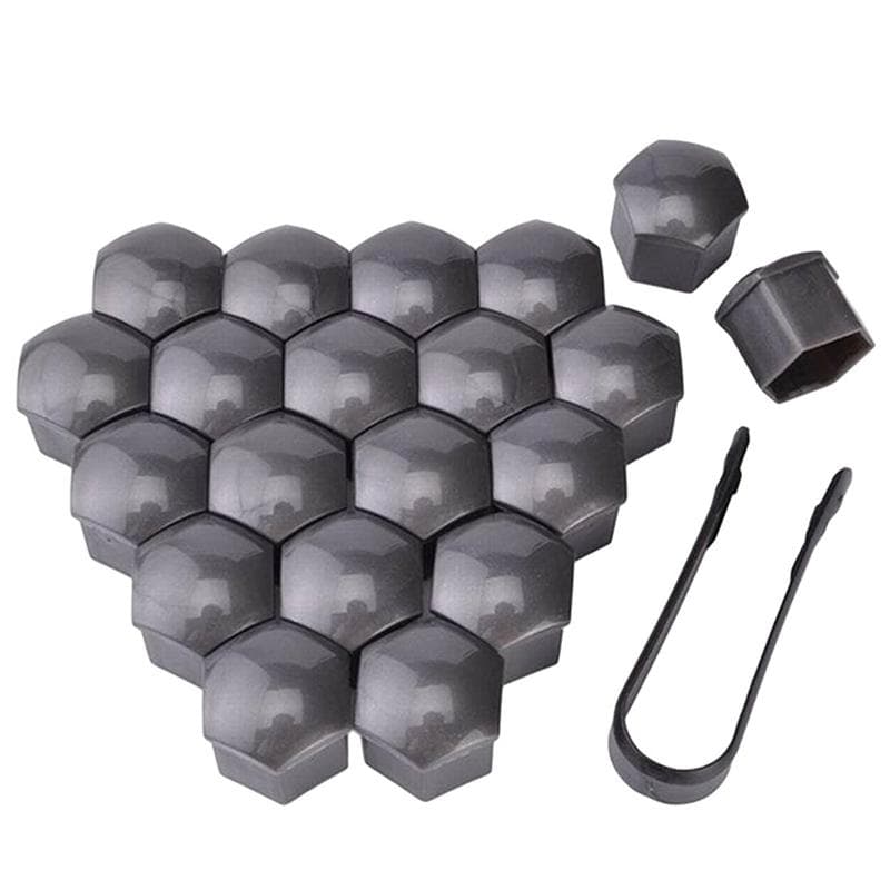 17/19/21mm 20Pcs Car Wheel Nut Caps Protection Covers Caps Anti-Rust Auto Hub Screw Cover Car Tyre Nut Bolt Exterior Decoration 19mm gray
