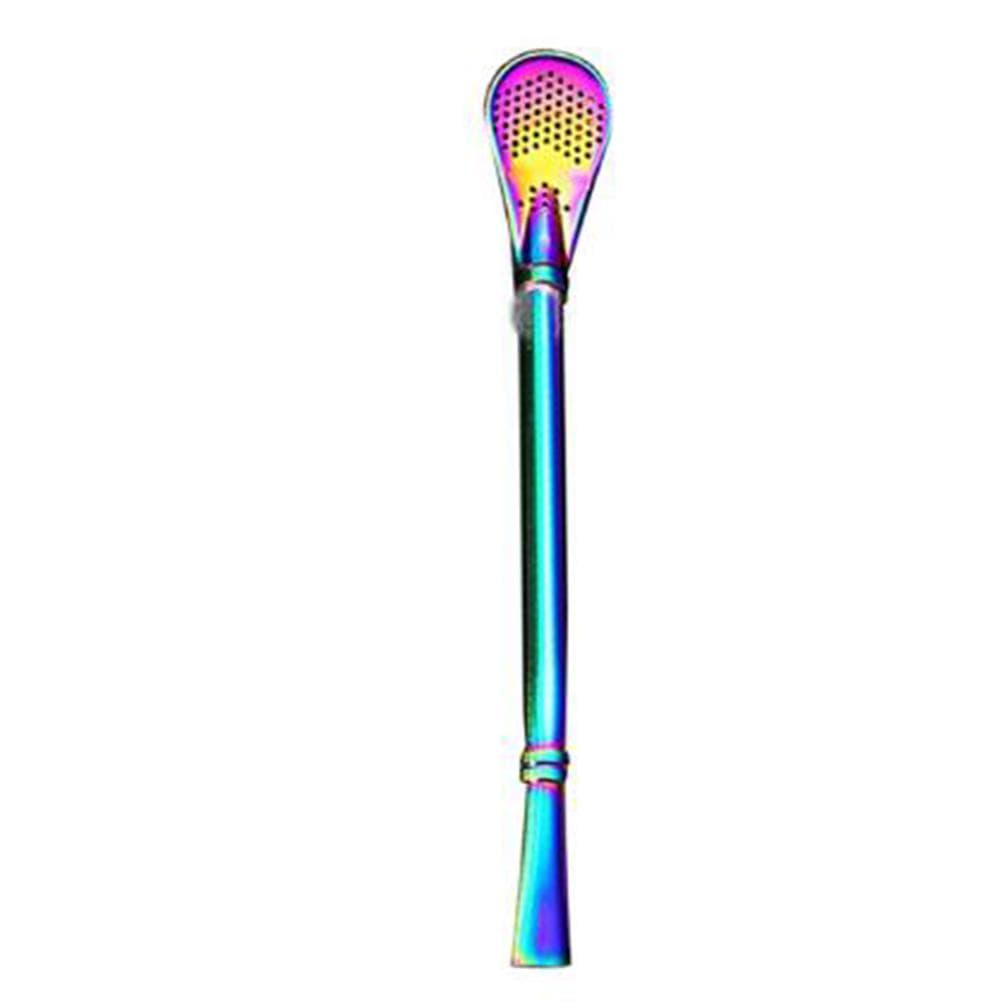 2 in 1 Stainless Steel Straw Spoon Stainless Steel Straw Mate Multifunctional Nontoxic Strainer