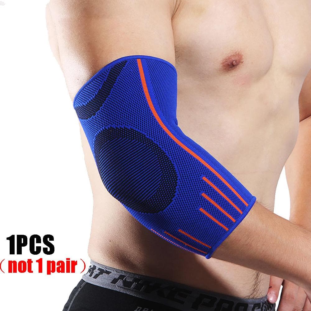 1Pcs Elbow Brace Compression Elbow Support Sleeve For Tennis Elbow Brace Strap Gym Elbow Protector M blue