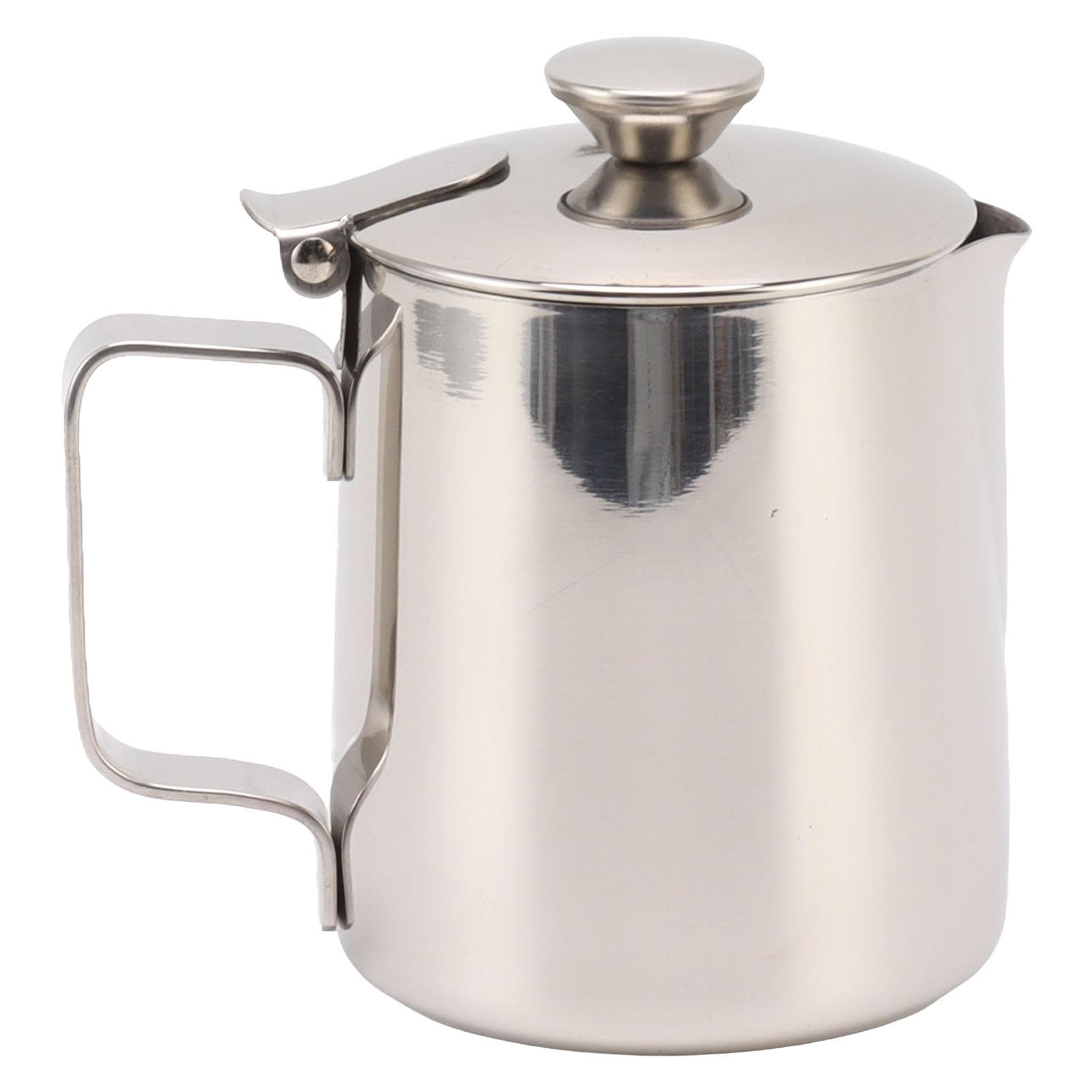 Stainless Steel Milk Frothing Pitcher Cappuccino Pitcher Coffee Foam Container With Lid 600ml 600ml