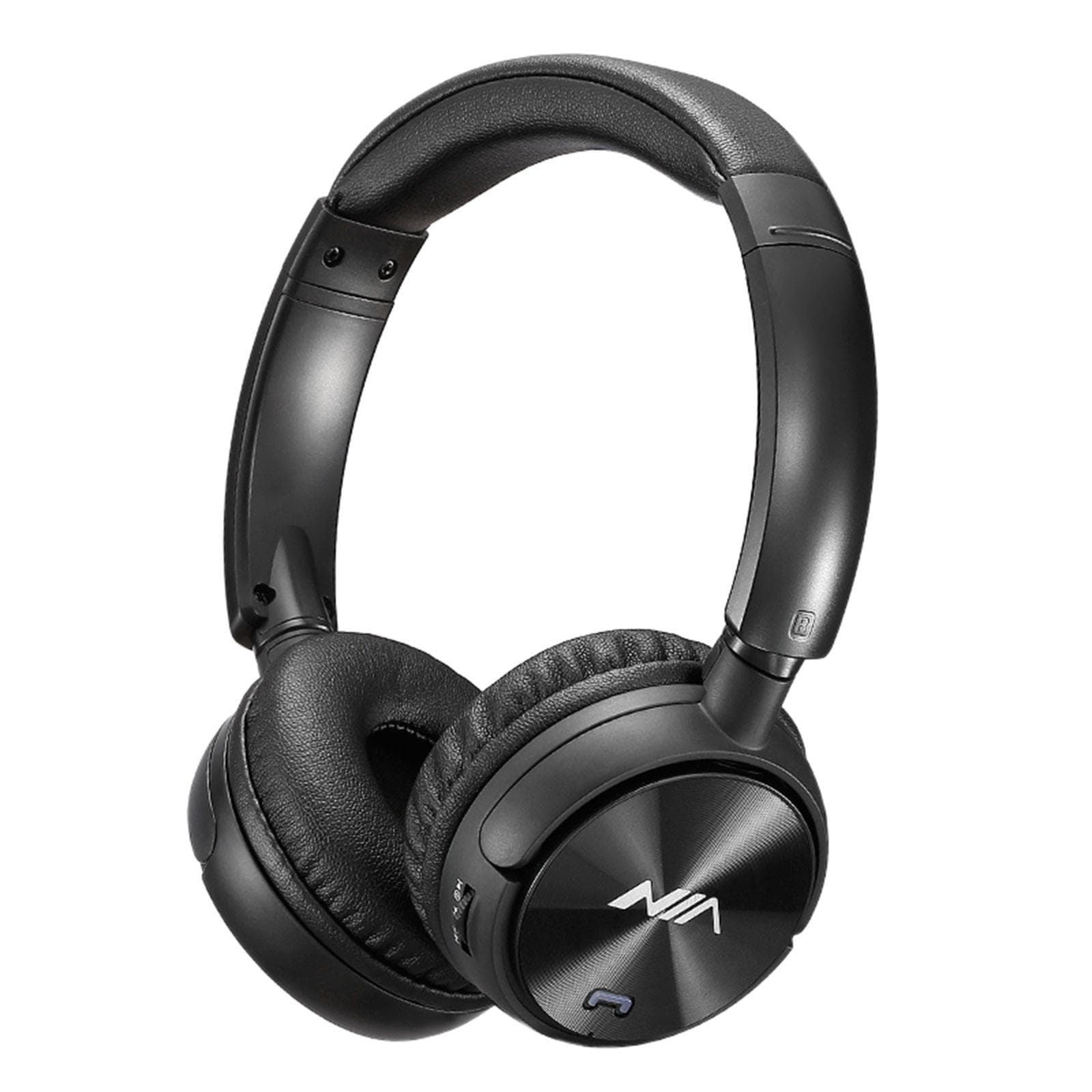 NIA Q2 Foldable On Ear Headset Wireless Bluetooth Headphones 3.5mm AUX IN Music Earphone TF Card black