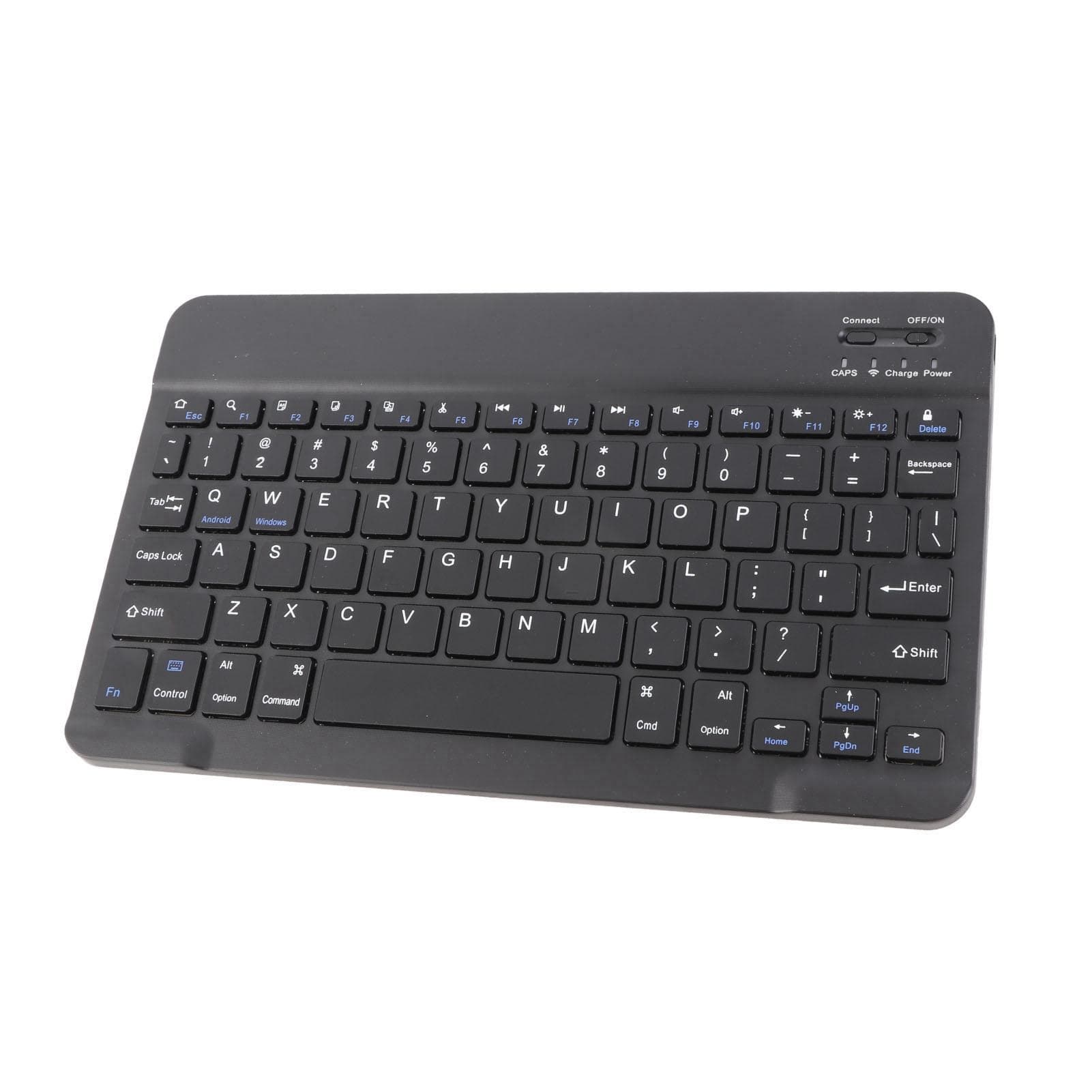 Wireless Keyboard 78 Key Slim Ergonomic Scissor Structure Rechargeable Portable Keyboard for Phone black