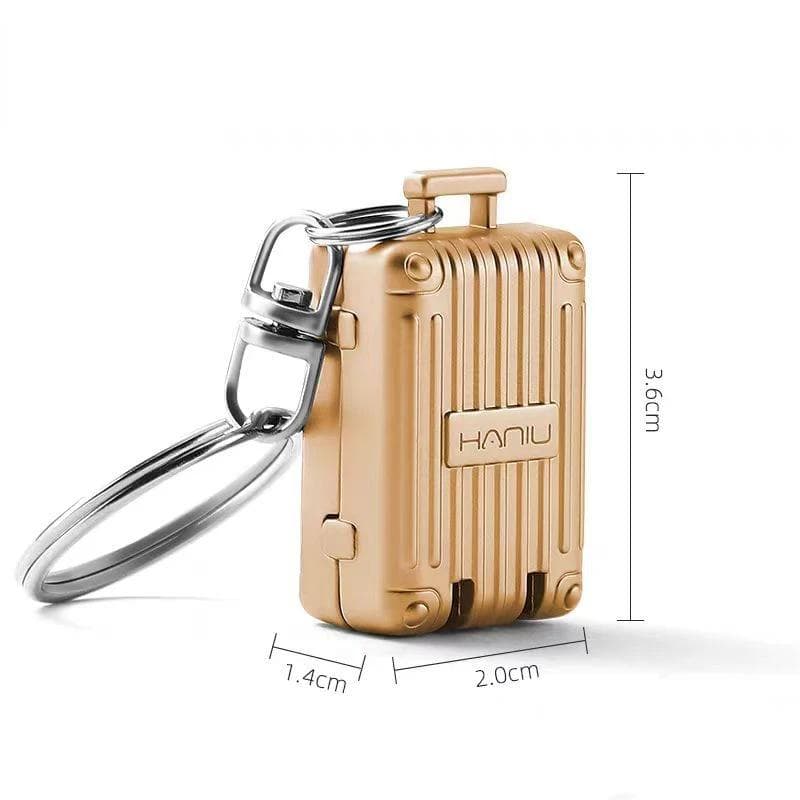 Stainless Steel Fingernail Clipper Metal Foldable Mini Nail Clipper Trim Nails Creative Luggage Shape Keychain gold