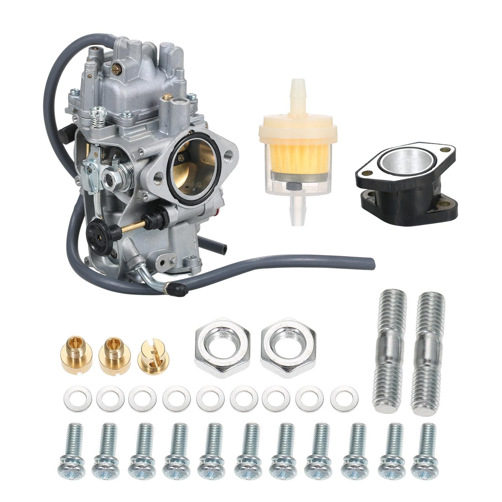 Carburetor Intake Replacement for Yamaha Warrior 350 YFM 350 Yfm350 1987-2004 Atv Quad Carb silver
