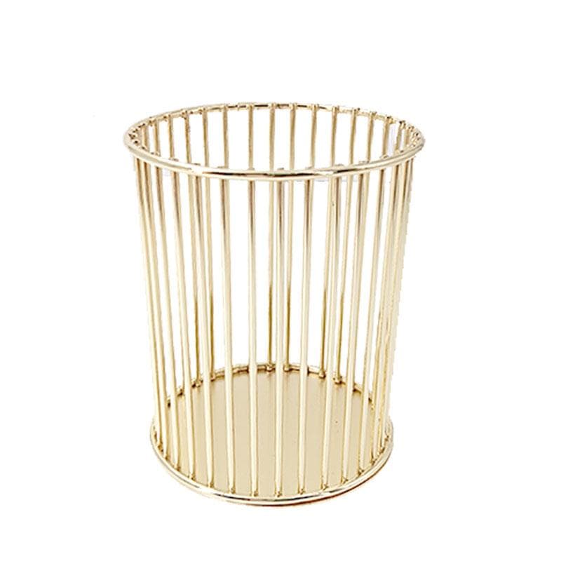 Cosmetics Makeup Brushes Storage Box Cylindrical Case Storage Lipstick Brush Pen Holder Organizer Wrought Iron Pen Storage