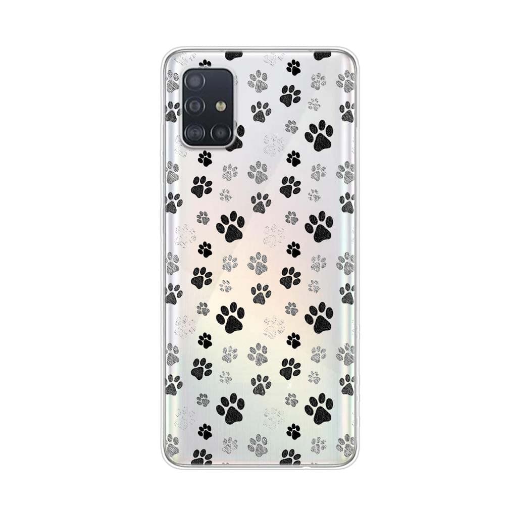 Dog Footprint Paw For Samsung Galaxy A01 A11 A12 A22 A21S A31 A41 A42 A51 A71 A32 A52 A72 A02S Soft Phone Case Samsung A22 5G