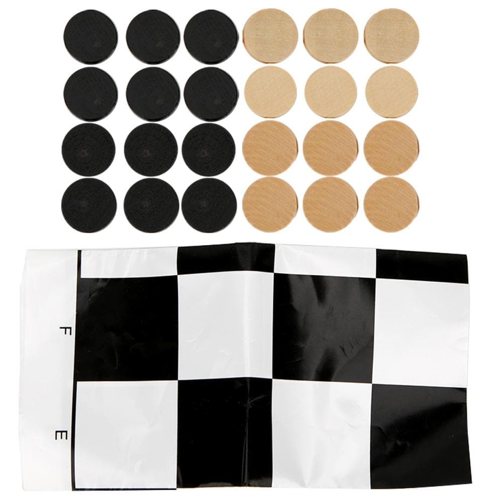 24PCS Wooden International Draught Checker Game Set Wood Chess Pieces With Chessboard Toy Gift