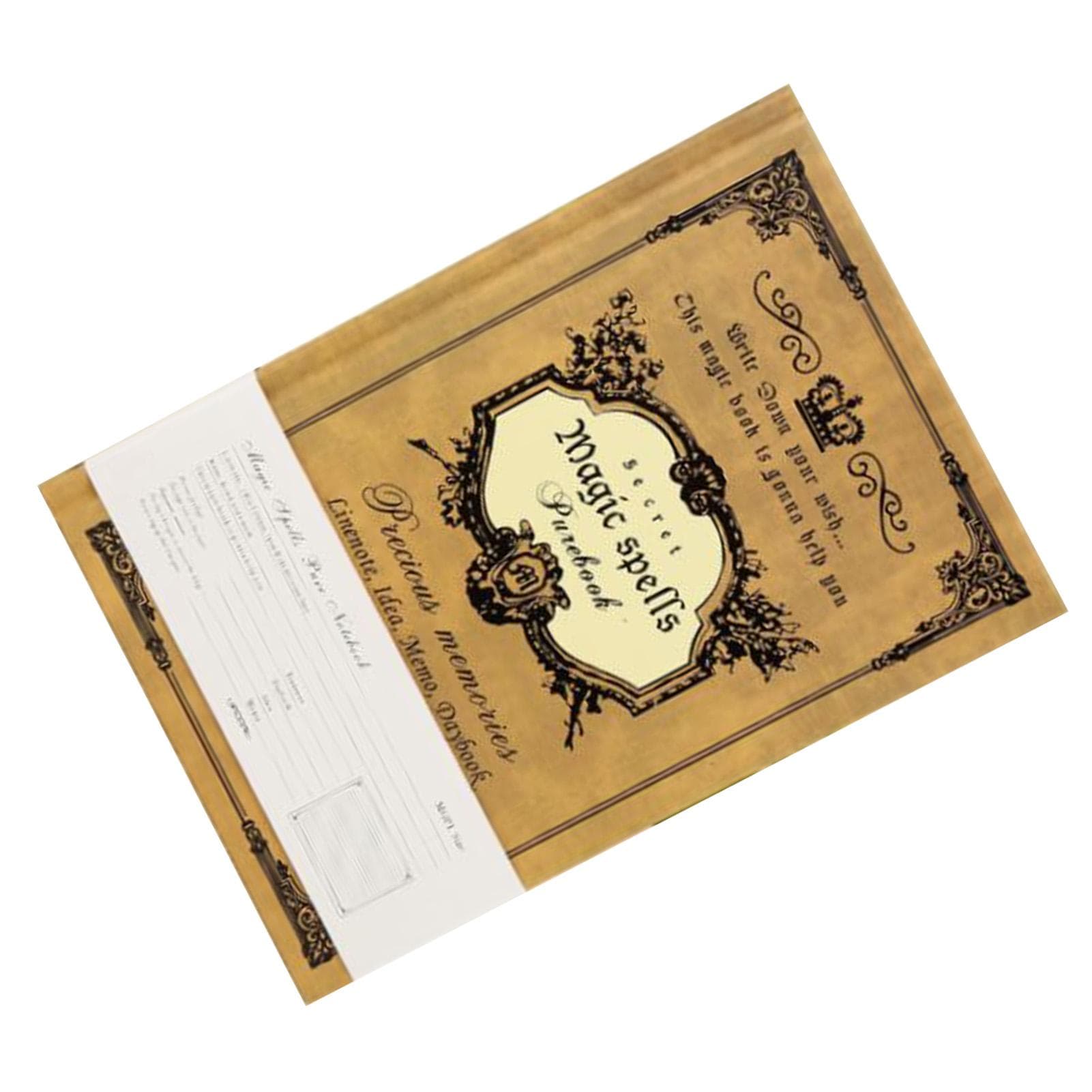 Lined Notebook A5 Exquisite Vintage Design Hardcover Journal Notebook for Home School Office Gray yellow