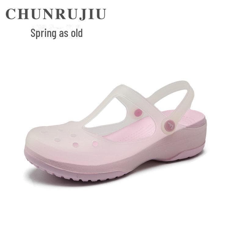Mary Jane Women's Non-Slip Beach and Nurse Shoes - EVA Sole & TPU Upper, Eco-Friendly Jelly Sandals 40 is one size larger