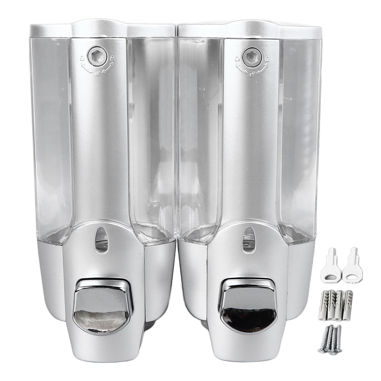 Double Head Soap Dispenser Wall Mounting Press Type Soap Liquid Distributor for Household Hotel Use