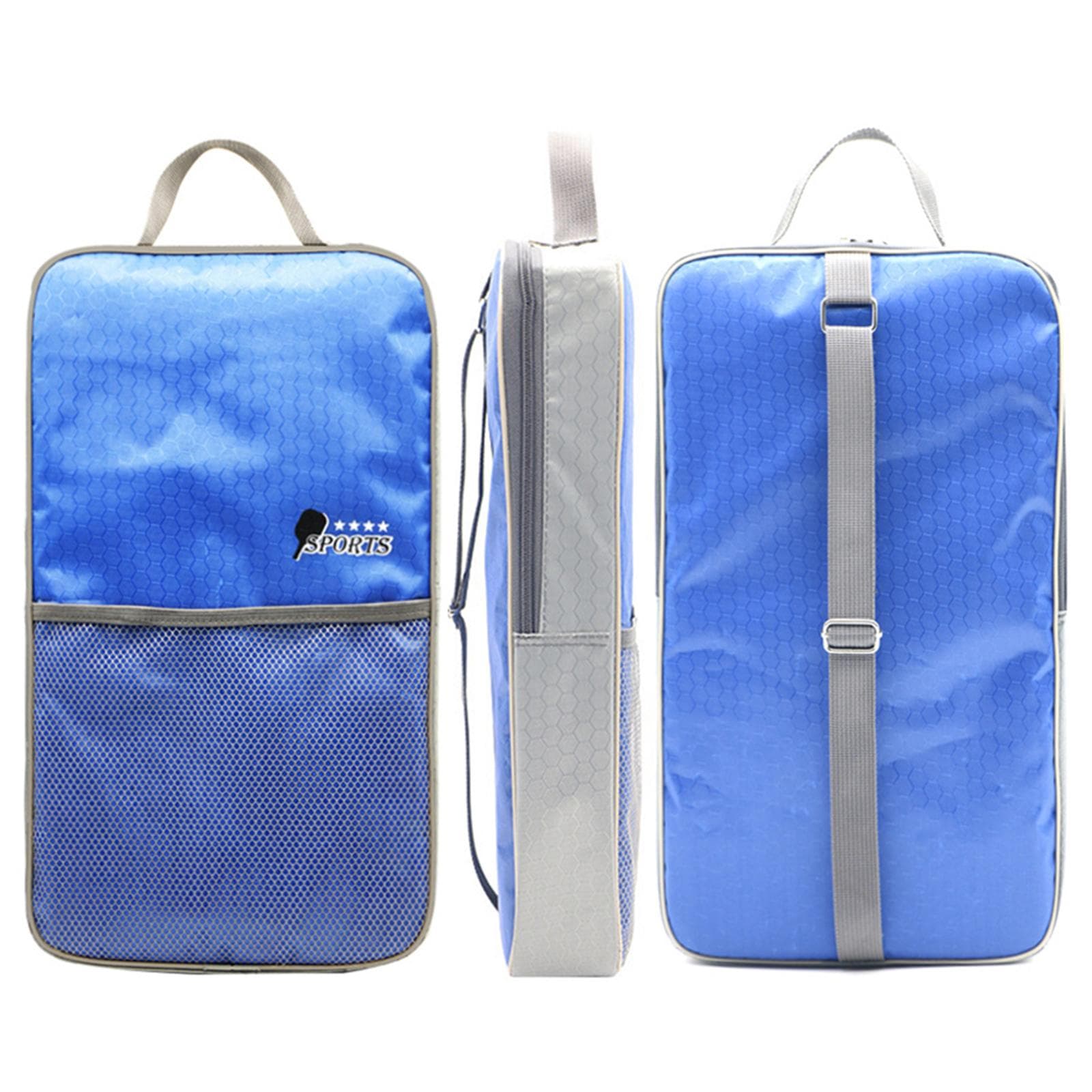 Pickleball Bag Lightweight Adjustable Scratch Resistant Large Capacity Three-layer Structure blue