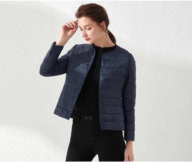 Ultra Light Duck Down Women Matt Fabric Lightweight Coat Warm Female Windbreaker Parka Women's Down Jackets Plus Coats XXL Dark blue