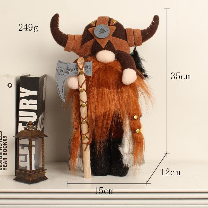 Viking Warrior Gnome Doll Knight Faceless Doll Plush Toys Plush Gnome Doll Ornament Faceless Doll Dwarf Doll Decoration No Box