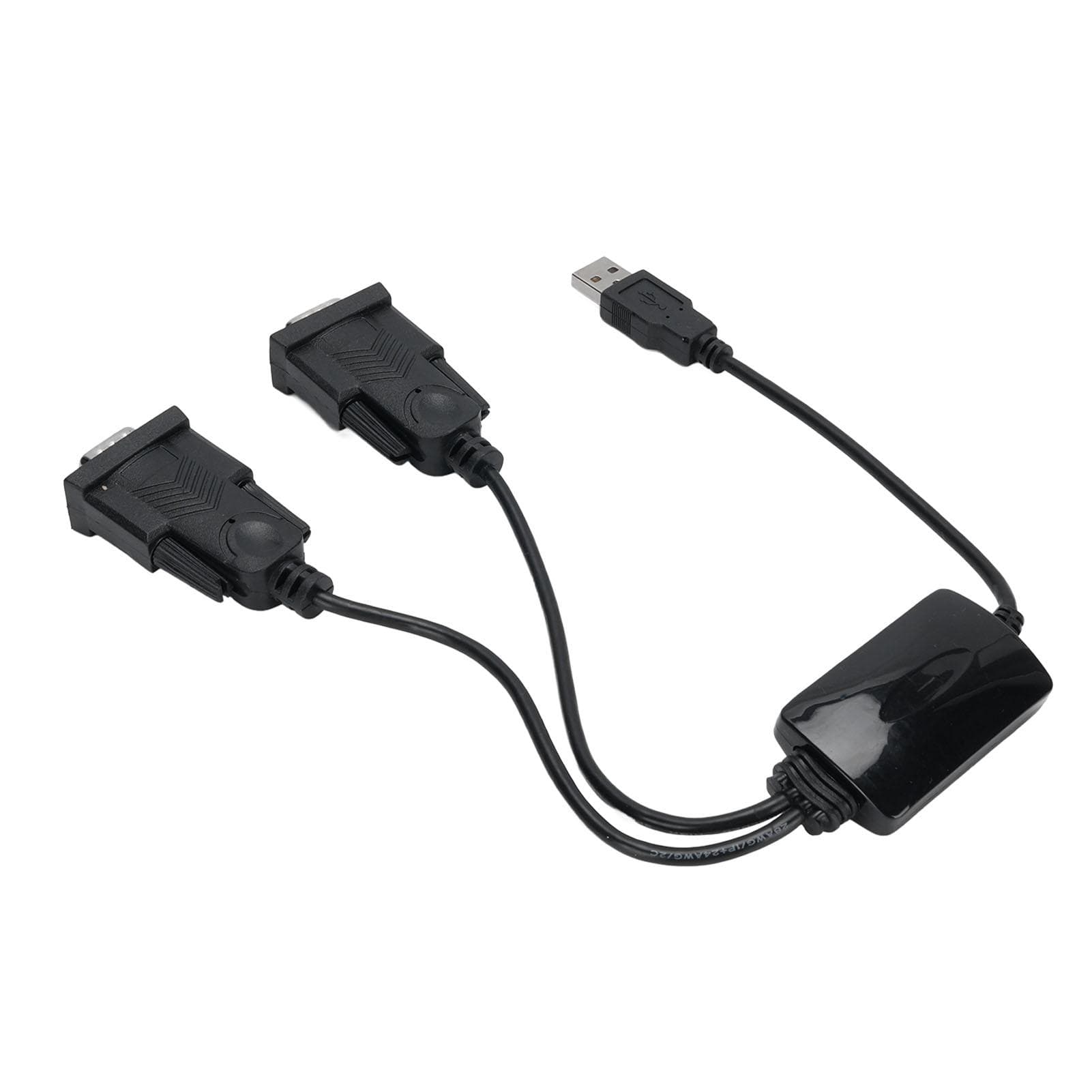 Serial Adapter Cable Plug and Play USB 2.0 to 2 Port Serial 9 Pin DB9 232 Adapter Cable for Win 7 8