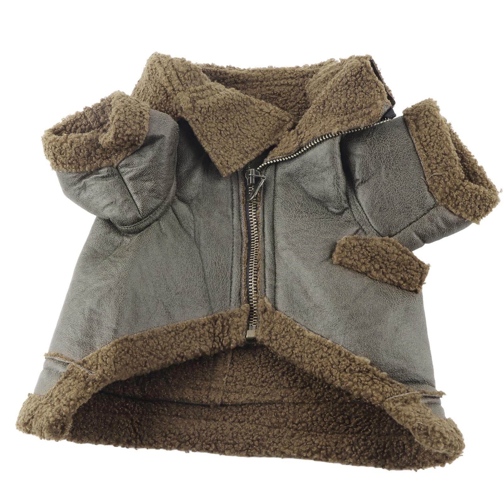 Dog Leather Jacket Pet Winter Leather Jacket for Small Medium Large Dogs and CatsXL XL