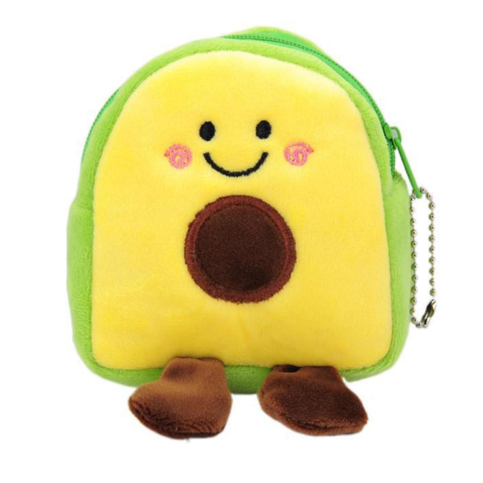 Avocado Plush Purse Wallet Multifunctional Portable Cartoon Fruit Zipper Coin Bag
