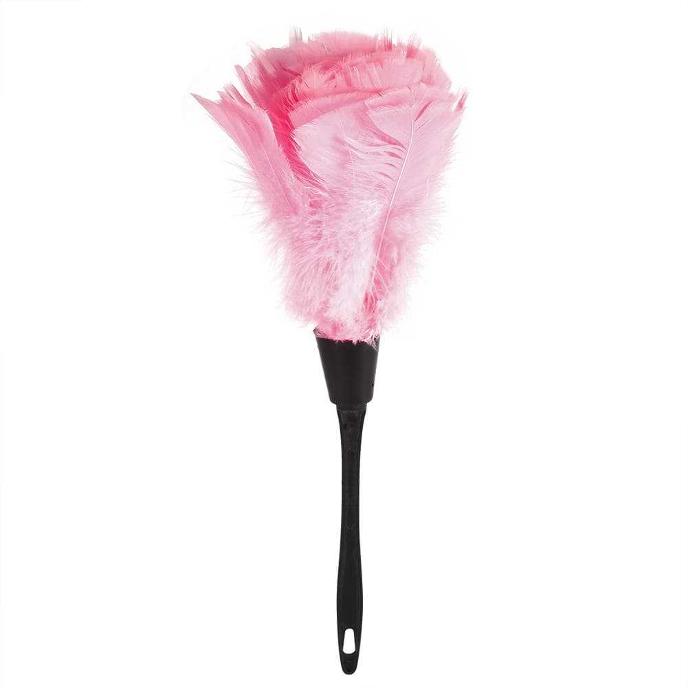Soft Turkey Feather Duster Brush With Black Handle Home Furniture Car Cleaning Tools (Pink) pink