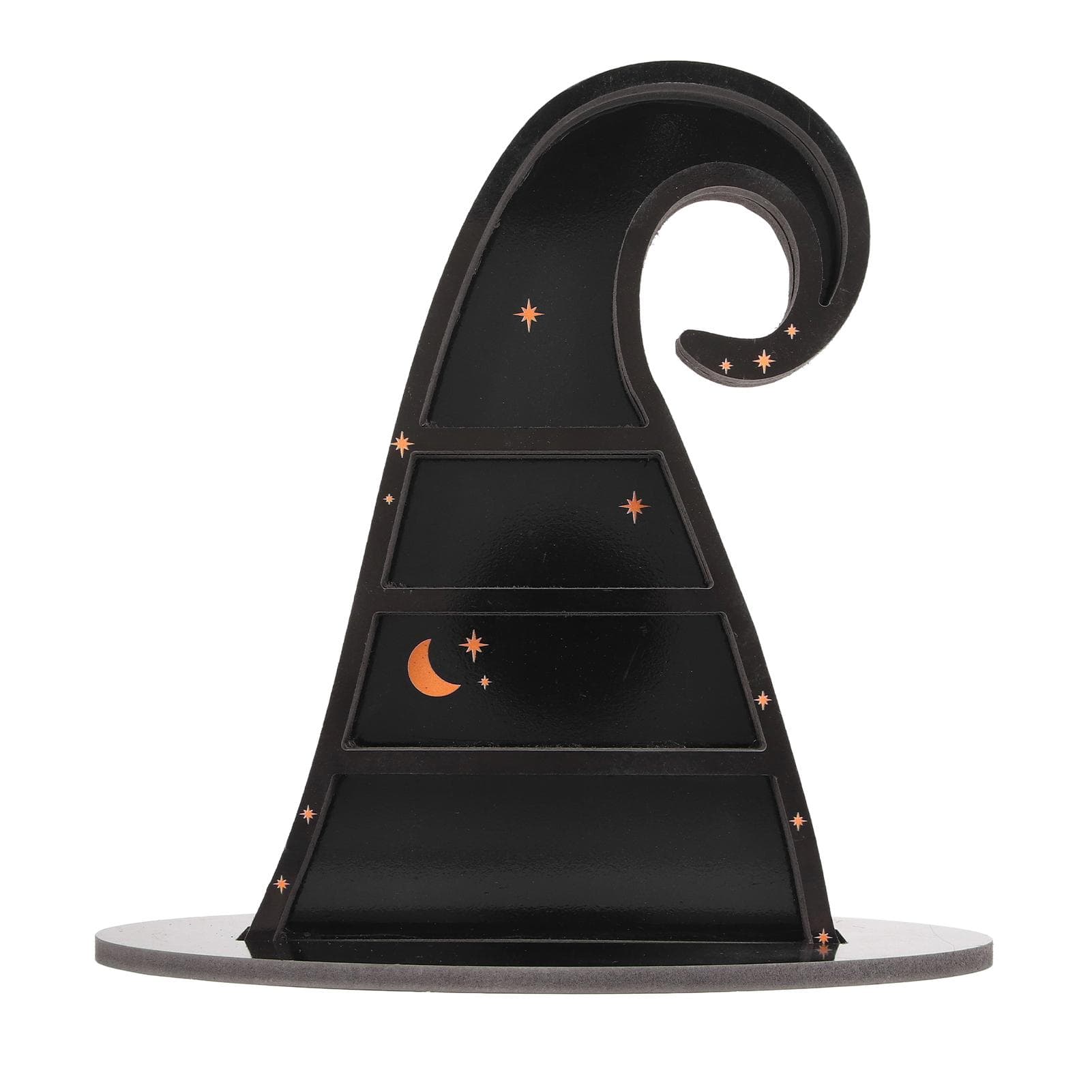 Crystal Display Shelf Gothic Style Witch Hat Design Durable PVC Stone Shelf Display for Bedroom