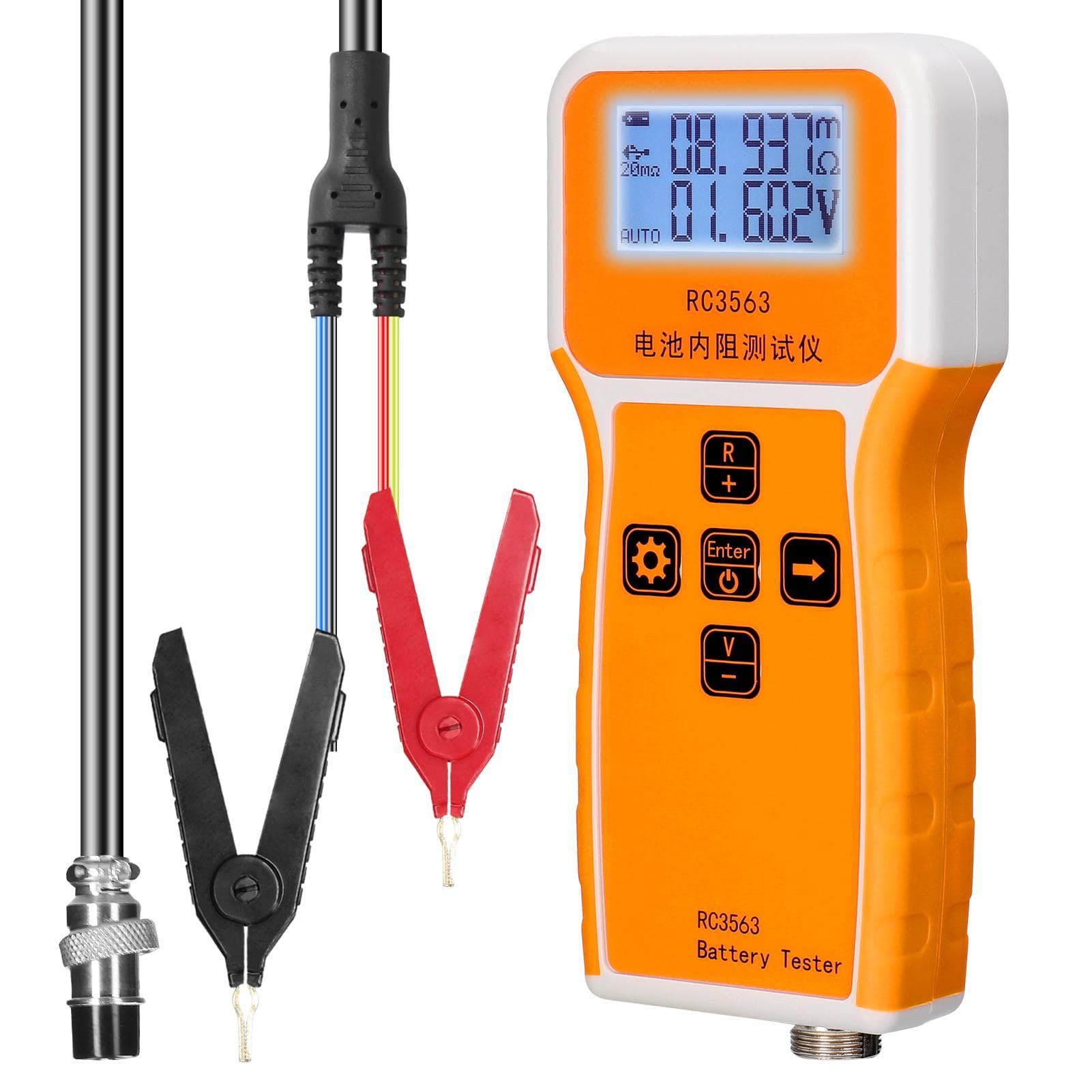 RC3563 200 Ohm 100V Handheld Portable Battery Internal Resistance Voltage Tester 3digit Display Tester & Clip multicolour