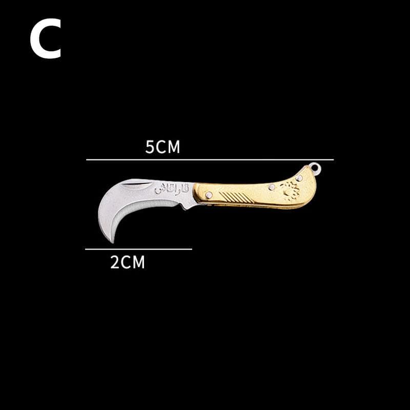 1PC Brass Miniature Keychain Folding Knife Mini Tool Pocket Knife Stainless Steel C
