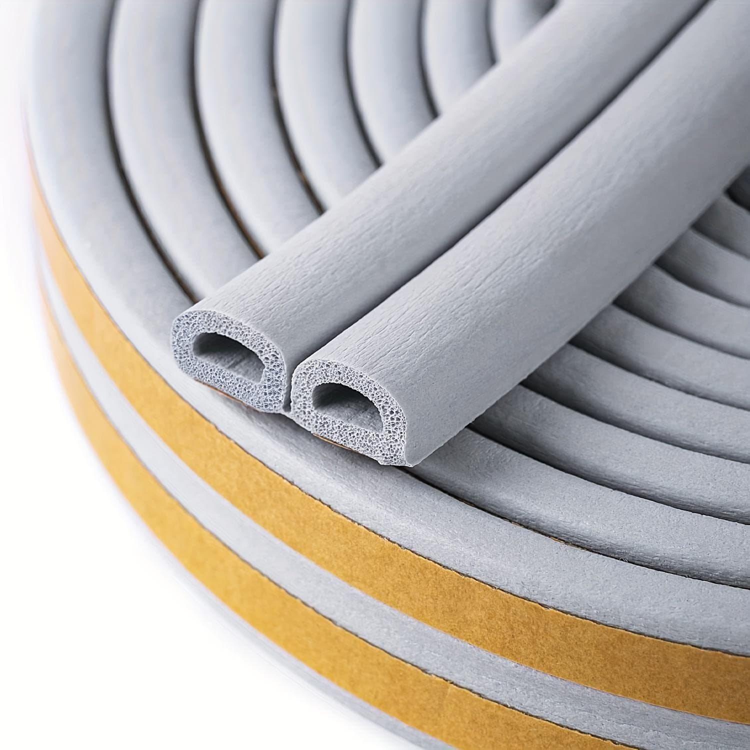1pc Door and Window Seals, Self-adhesive Foam Insulation Seals, Windproof and Waterproof Soundproof Seals, Home Decoration grey