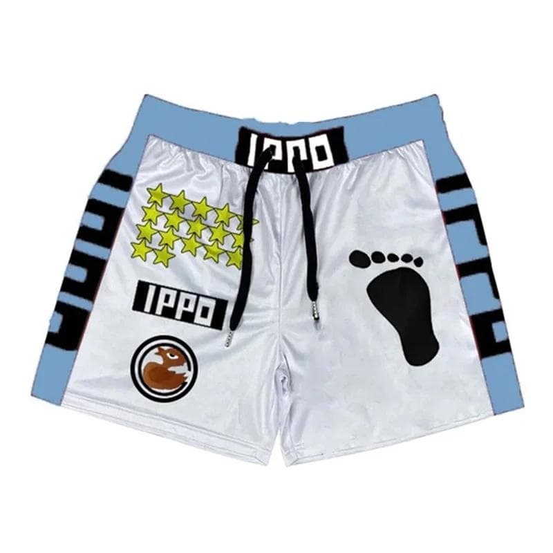 Ippo Anime Shorts Men Makunouchi Manga Print Gym Shorts Quick Dry Mesh Short Pants Cosplay Fitness Baggy Boxing Shorts M