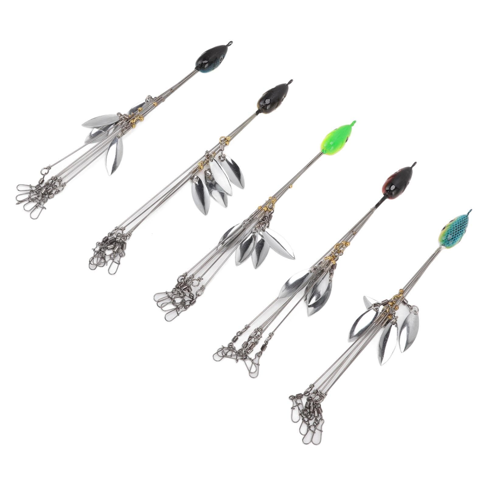 5pcs Lure Fishing Rigs Steel Umbrella Fishing Bass Lures Bait 18cm 4 Bladed Fishing Rigs for