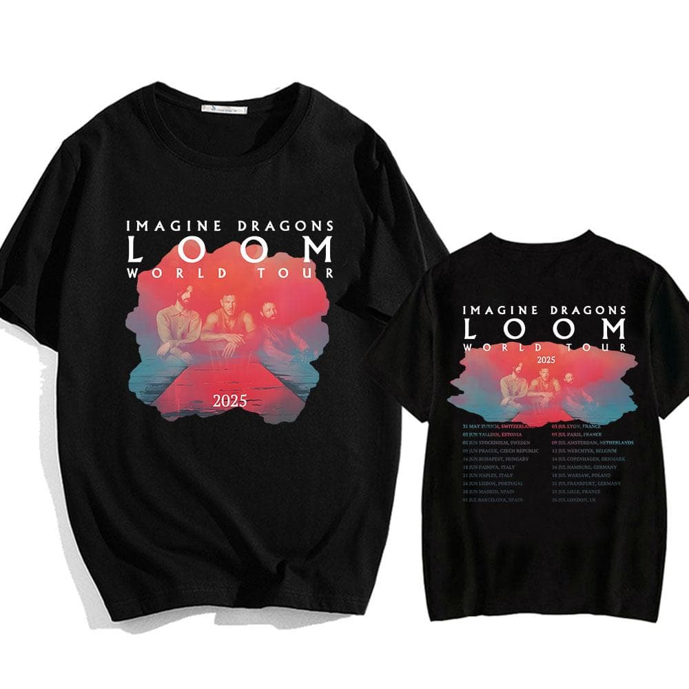 Imagine Dragons Loom Tour 2025 T-shirt Short Sleeve Cotton Men/Women Tshirts High Quality Soft Unisex Streetwear Hip Hop Fashion XXL