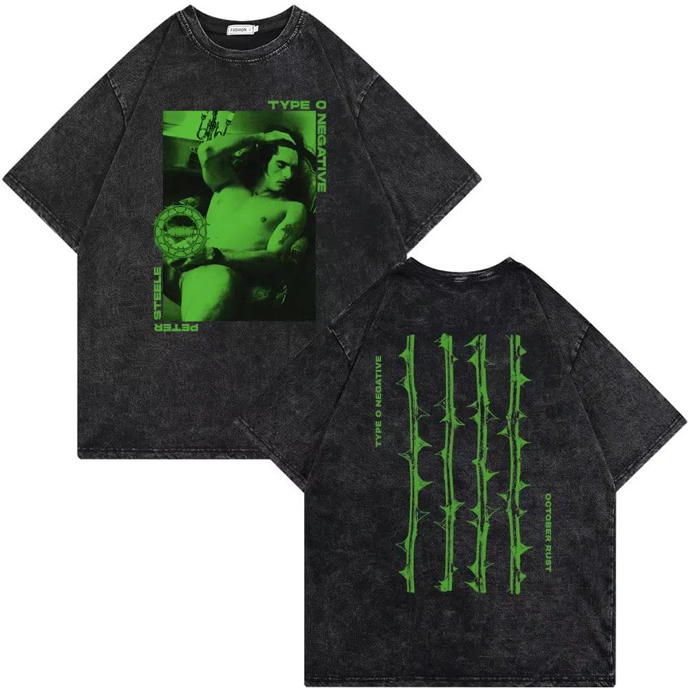 Rock Band Type O Negative Suspended In Dusk Streetwear Washed Vintage Tshirt Oversize Tee Men women Casual Top M