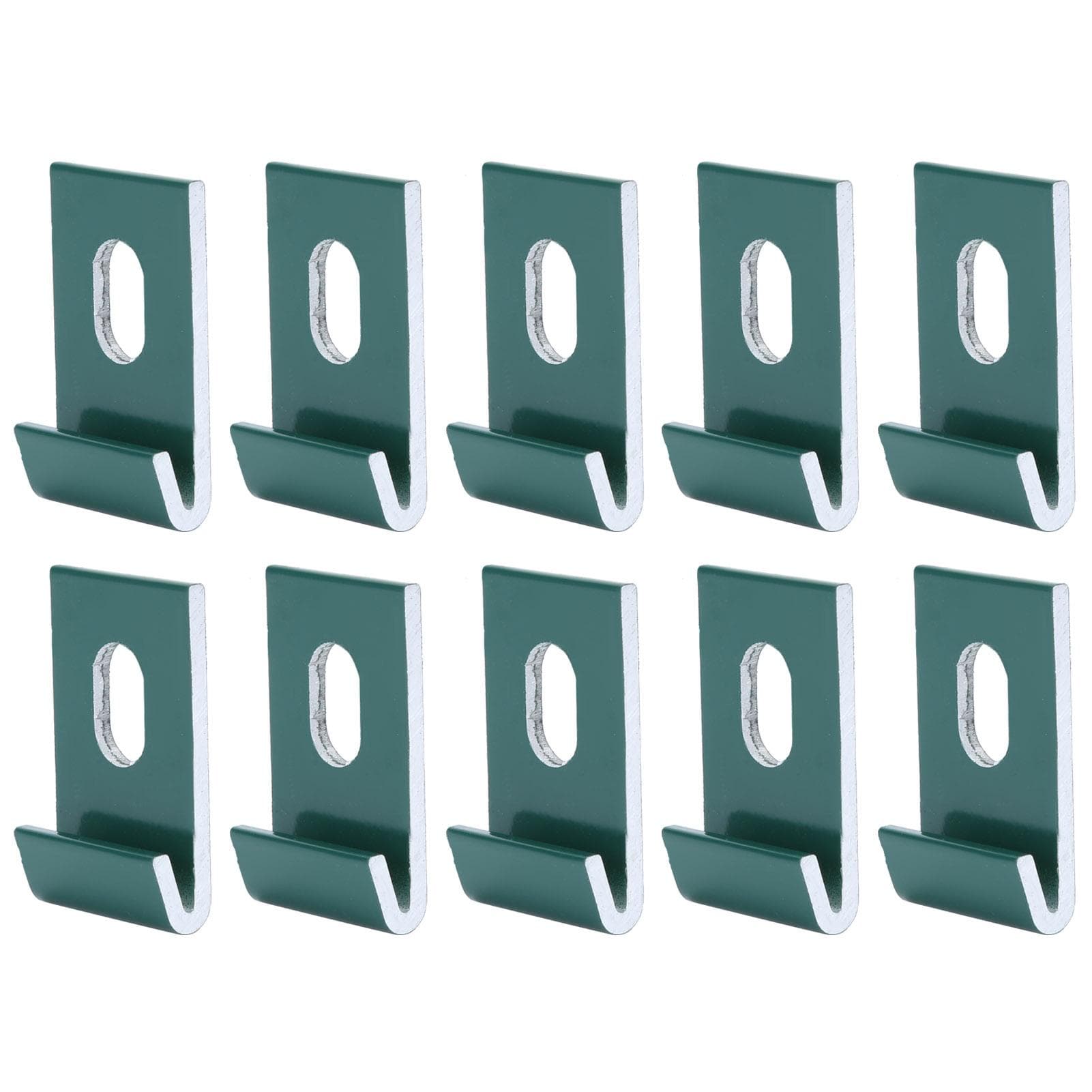 10Pcs Base Clips Hook Fixings Attaches Aluminium Greenhouses Fixture SetGreen green