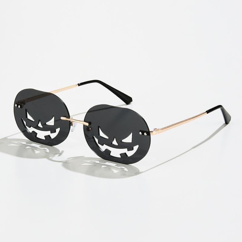 Rimless Pumpkin Shape Sunglasses Women Men Oval Alloy Frame Sun Glasses Punk Style Eyewear show as picture