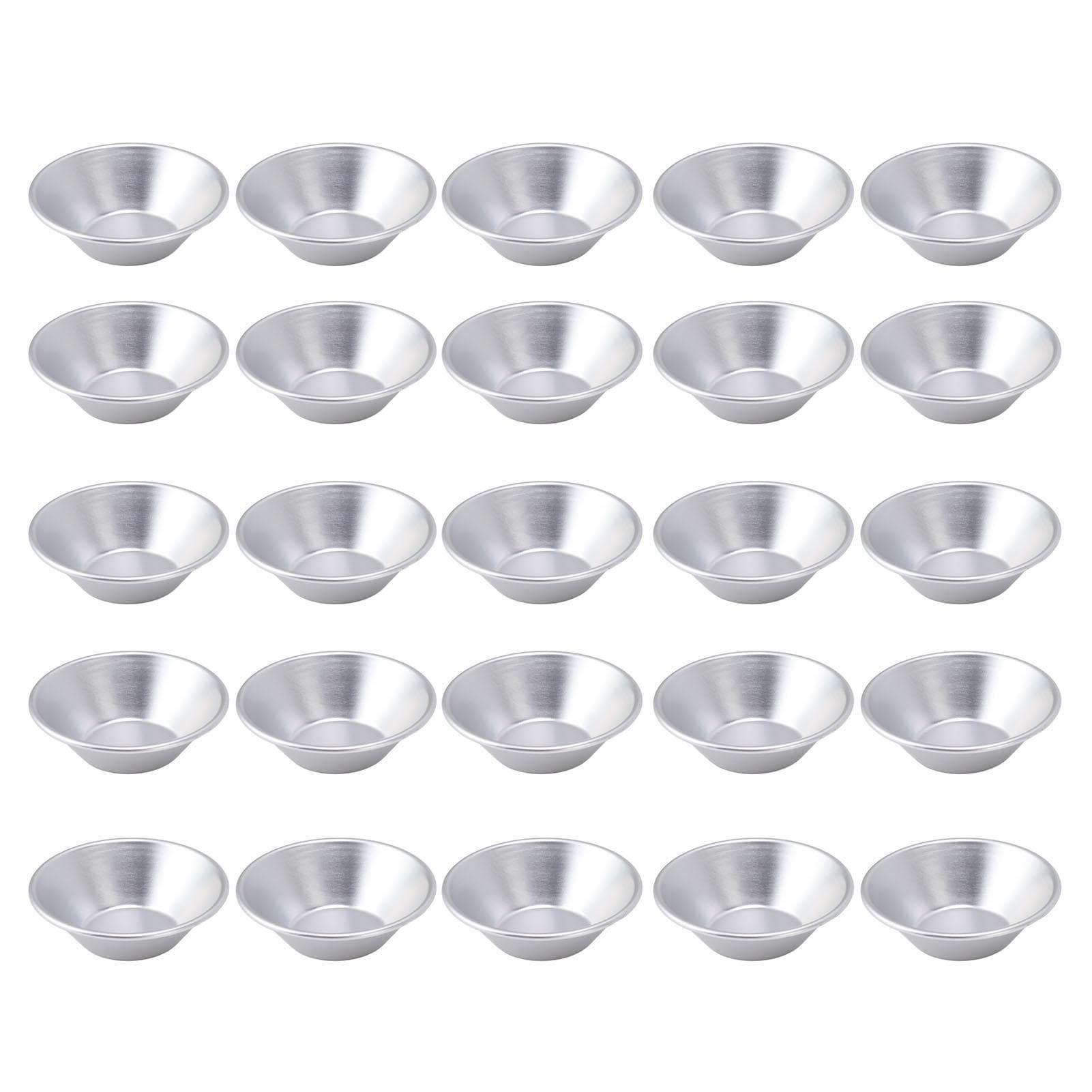 25Pcs Aluminum Egg Tart Molds Small Tart Pie Tin Mini Cupcake Cake Muffin Cookie Mold Baking Cups