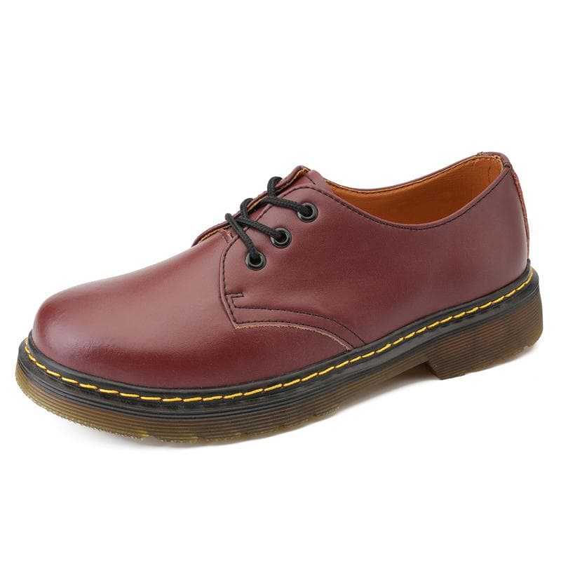 High-quality Thick Bottom Men Shoes Outdoor Beef Tendon Outsole Genuine Leather Work Shoe Casual Large Size Lace Up Oxford Shoes 39 red
