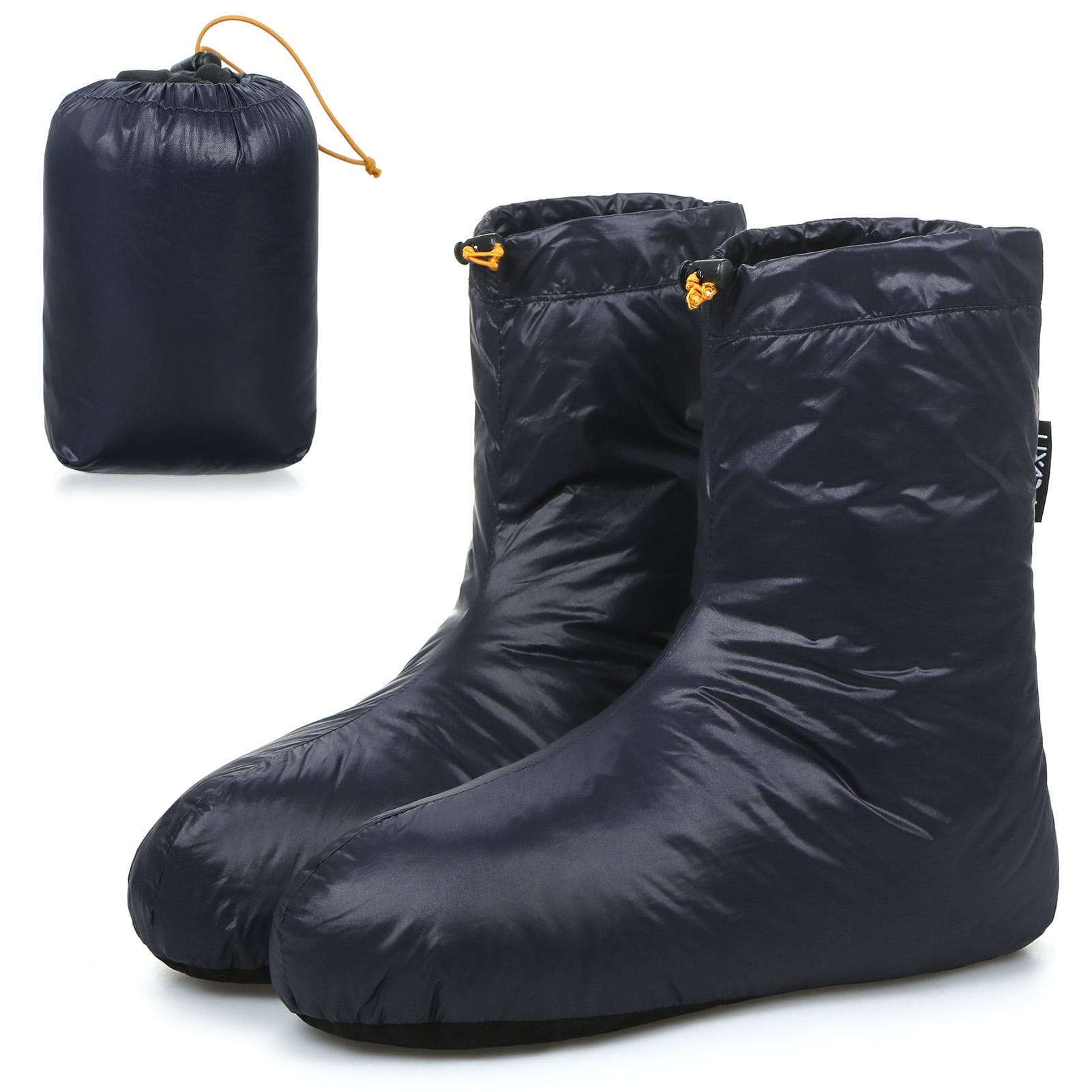 Lixada Winter Warm Down Sleeping Slippers Down Socks Soft Windproof Camping Down Booties for Sleeping Bag Camping Socks S