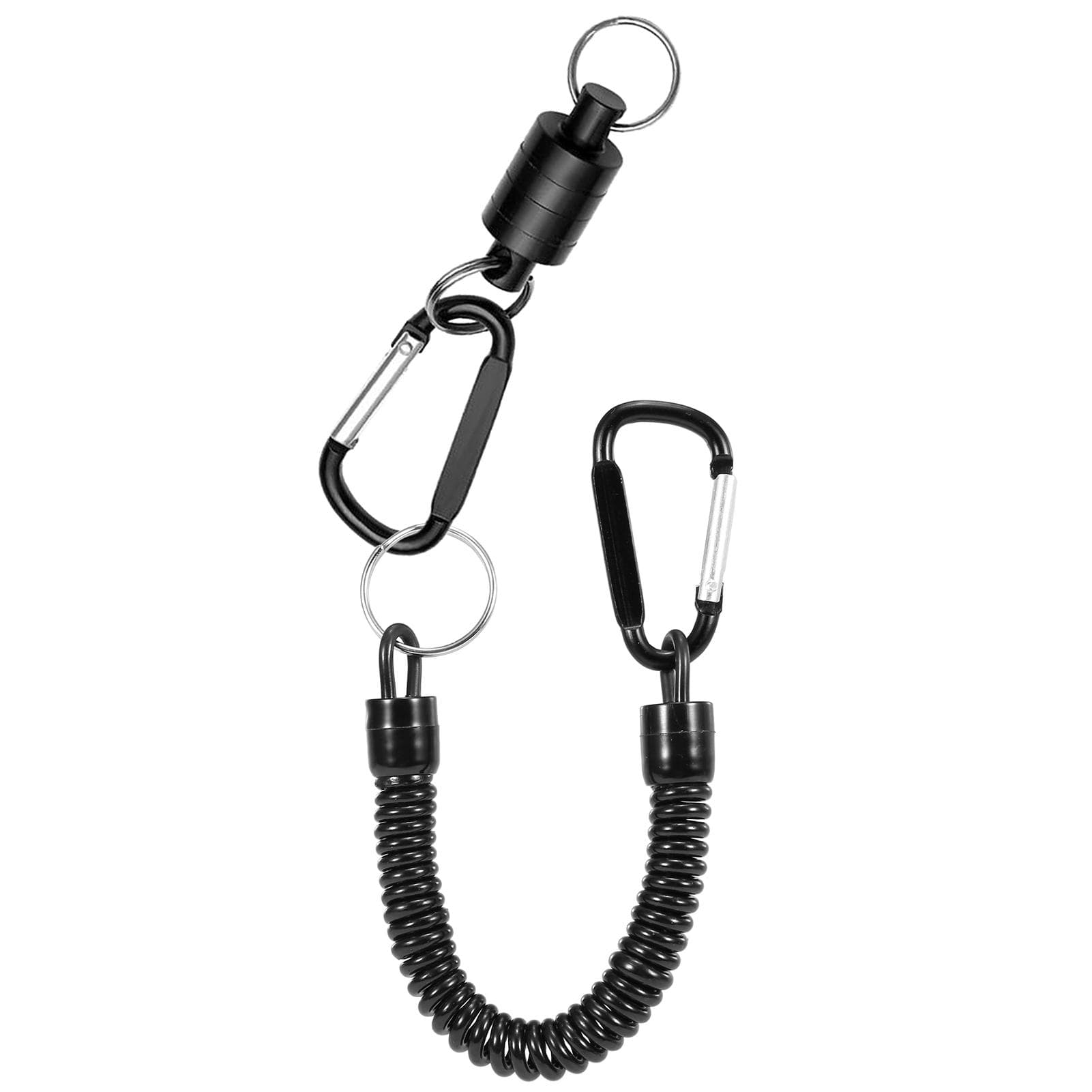 Fly Fishing Magnetic Net Release Holder Fishing Lanyard Magnetic Keeper Magnet Clip Landing Net 1pcs black
