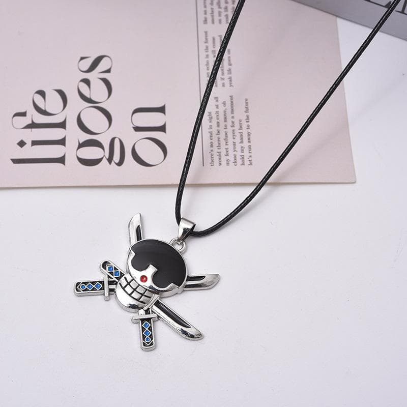 Anime ONE PIECE Luffy Zoro Whitebeard Alloy Jewelry Necklace black