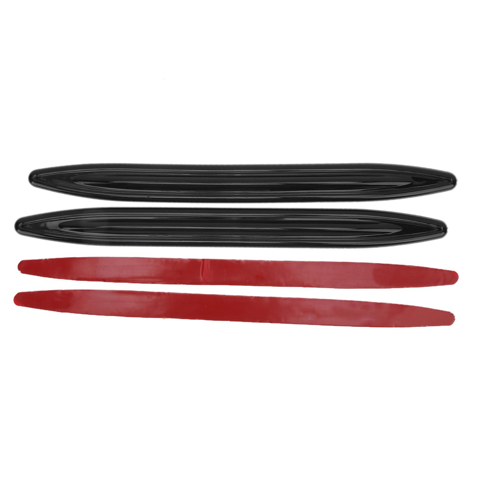 2pcs Car Front Rear Bumper Protector Body Door Corner AntiScratch Strips Glossy Black Modification