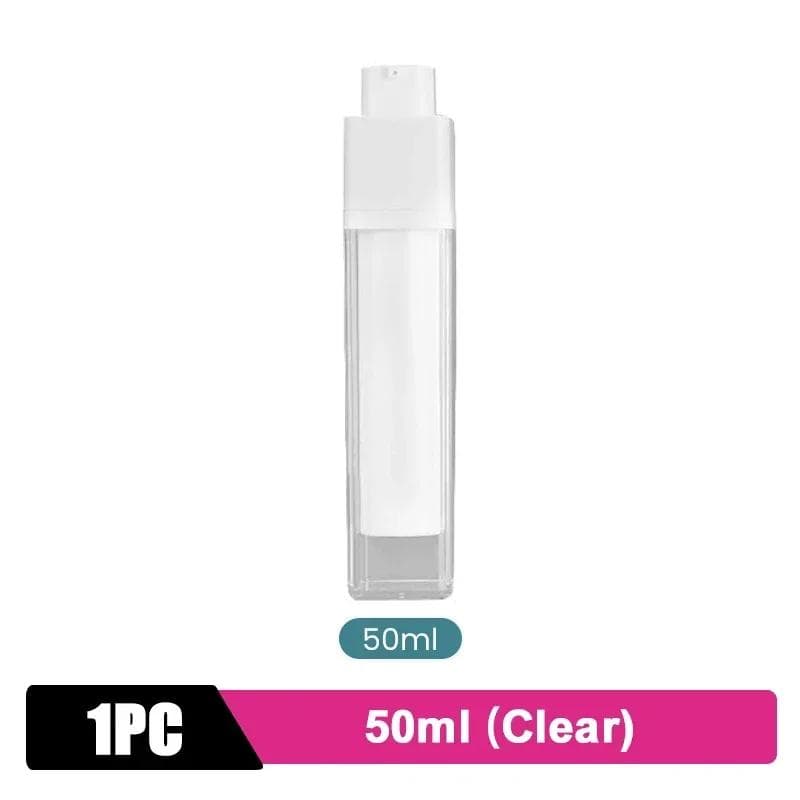15ml 30ml 50ml Airless Pump Rotate Cosmetic Container Transparent Double-layer Thickened Square Lotion Empty Airless Bottle