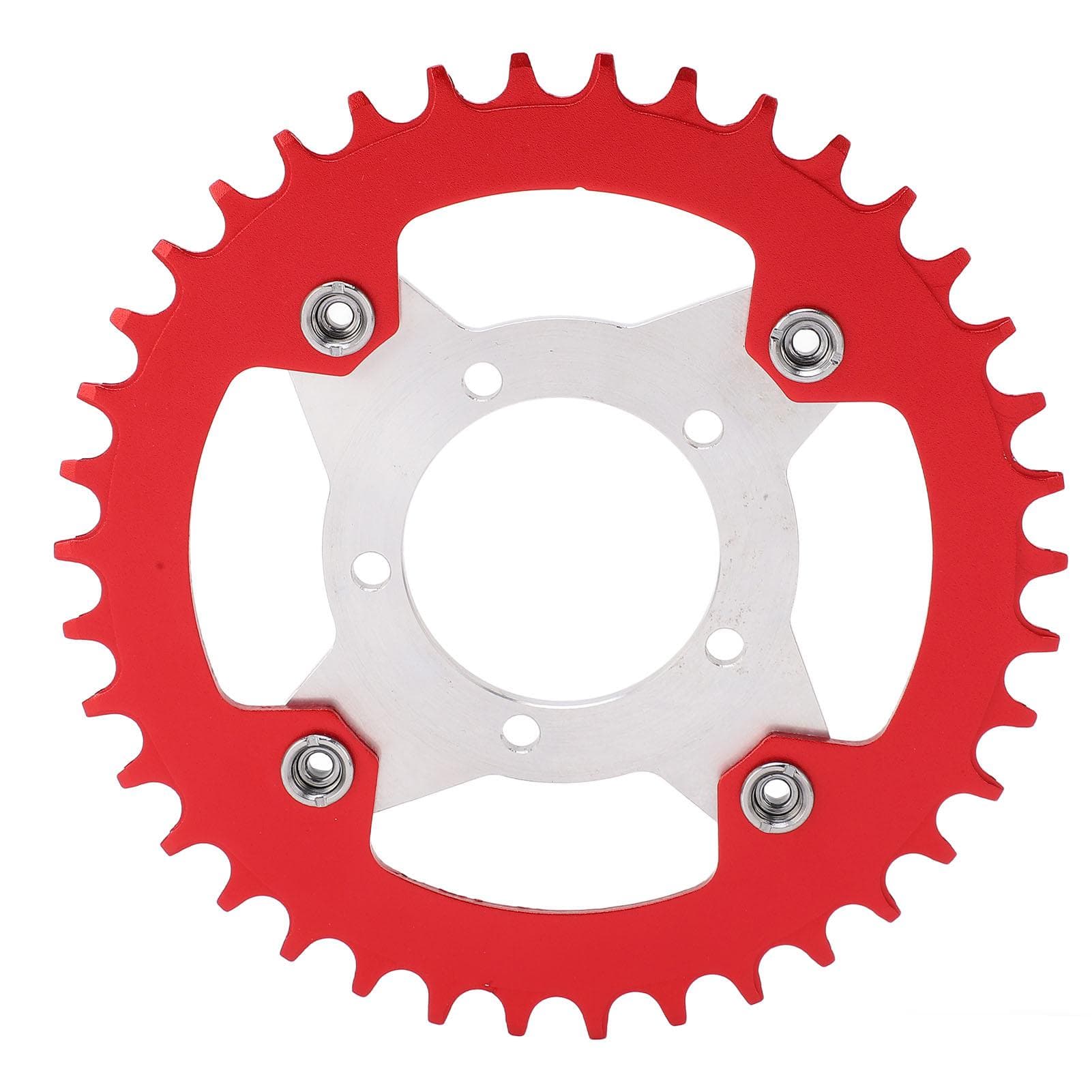 104BCD Electric Bike Chainring and Adapter 38T Aluminum Alloy CNC Cutting For Bafang Central Drive red