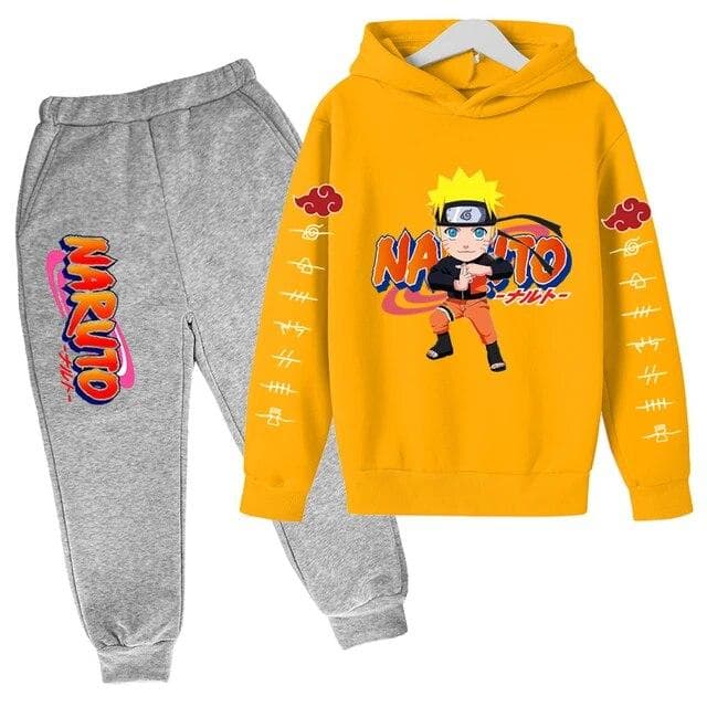 Naruto Hoodie Kids Clothes Boys Hoodies Avatar Kakashi Harajuku Loose Sweatshirts Top Autumn Spring O Neck Kids Pullover Sets 130