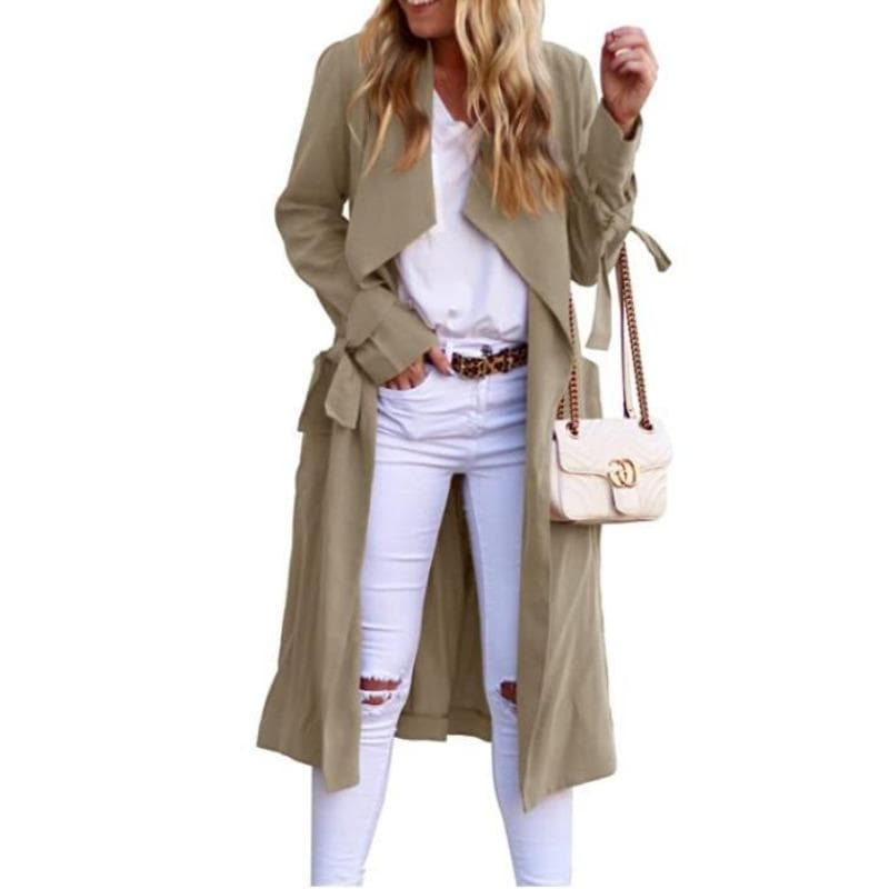Autumn and Summer Sunscreen Clothes, Women's Trench Coat, Long Coat, Multi-color. L