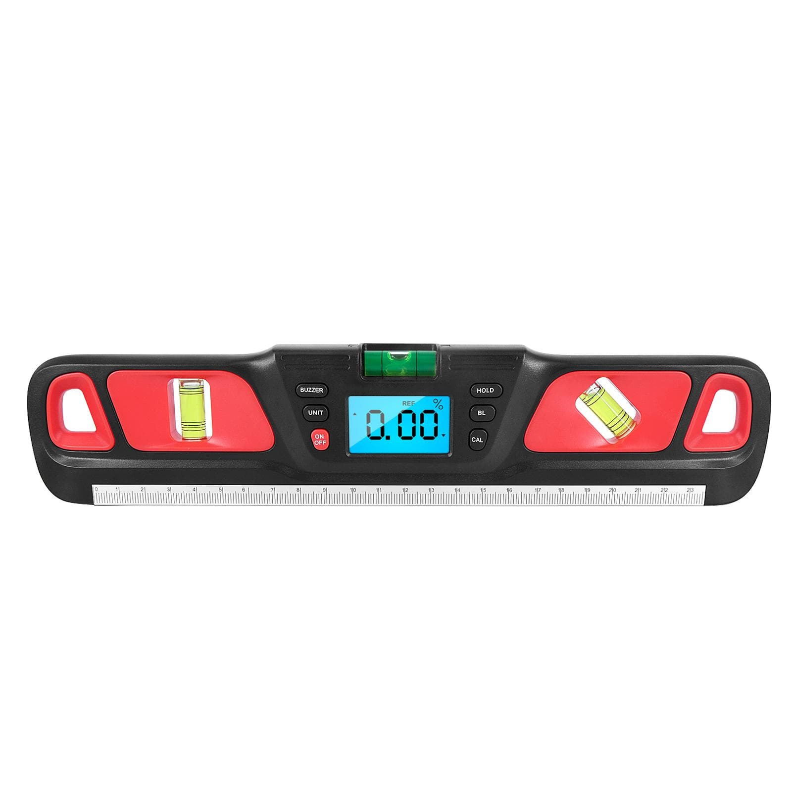 Digital Torpedo Level Protractor Magnetic 4x90 degrees Measuring Range Electronic Angle Grader Inclinometer red