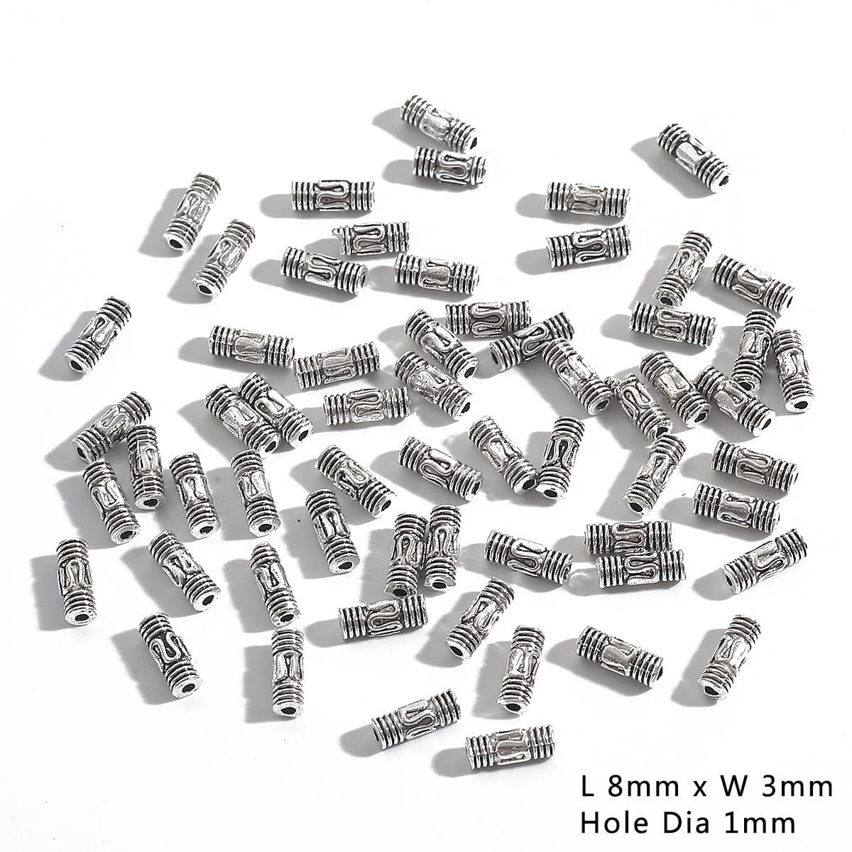 50/100Pcs Vintage Tibetan Silver Loose Metal Beads Designer Decoration Craft Spacer Beads DIY Jewelry Making Bracelet 04 100pcs silver