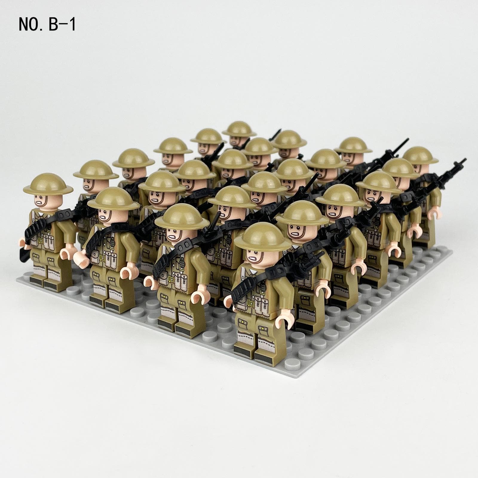 24pcs Phalanx Army Doll B1 Package Weapon Small Grain Base Plate Assembling Doll Building Block Toy