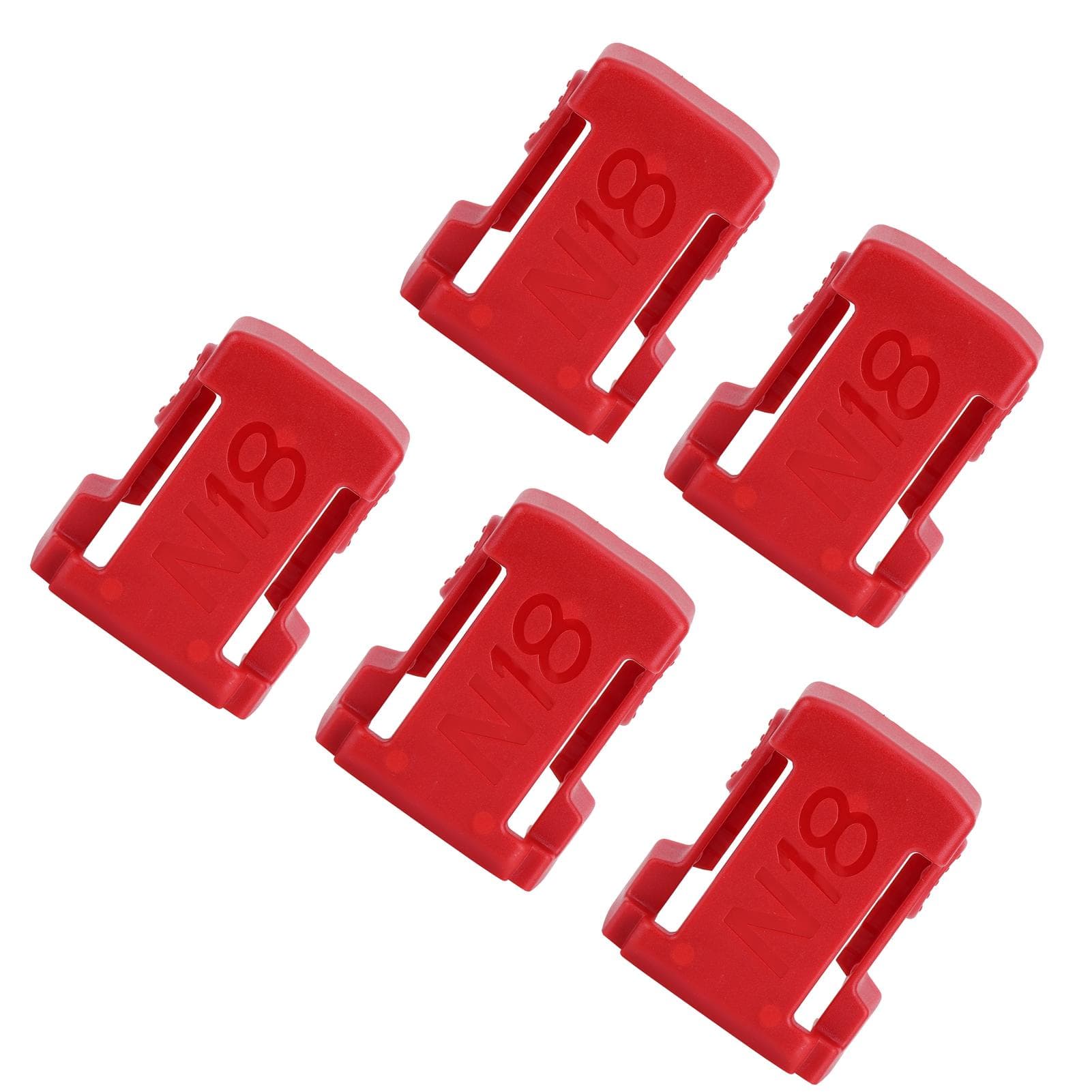 5Pcs Battery Mount Holder Stand Rack Battery Accessories Fit for Milwaukee m18 18VRed red